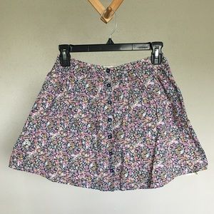 F21 Floral Button-up Skirt